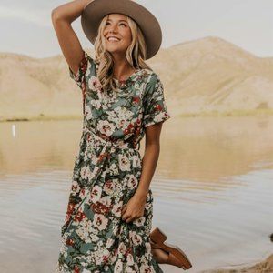 Roolee Lorie Print Maxi Dress NWT